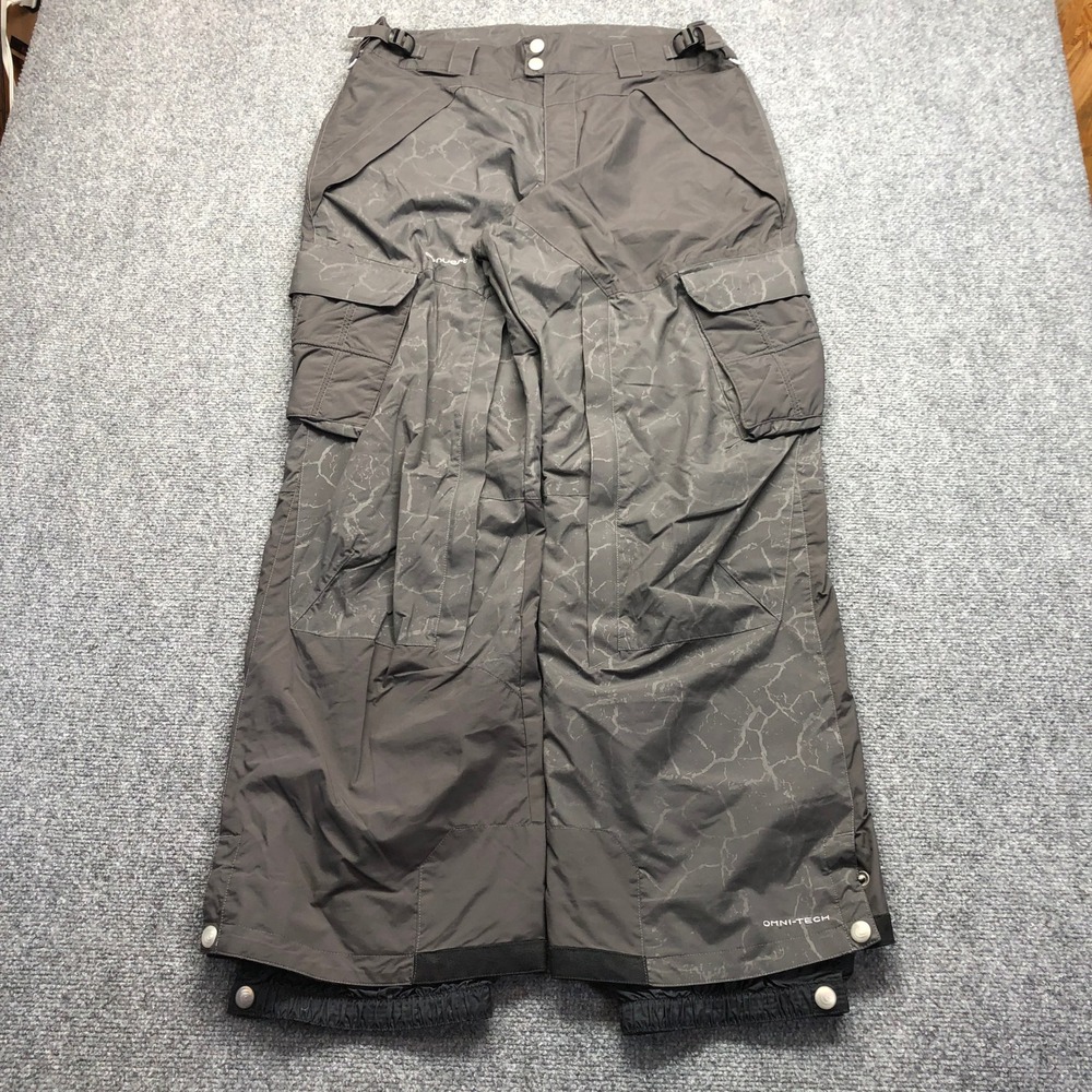 Columbia Convert Mens Omni-Tech Snow Pants Grey Crackle Print Cargo Ski Snow